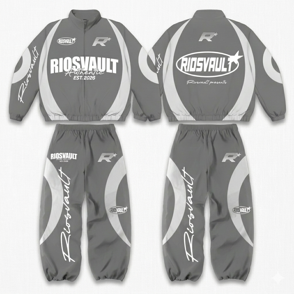 "WHAT THE" WINDBREAKER SET-GREY
