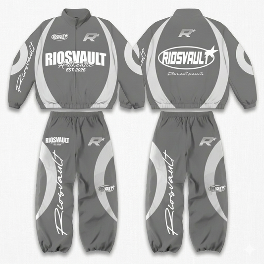 "WHAT THE" WINDBREAKER SET-GREY
