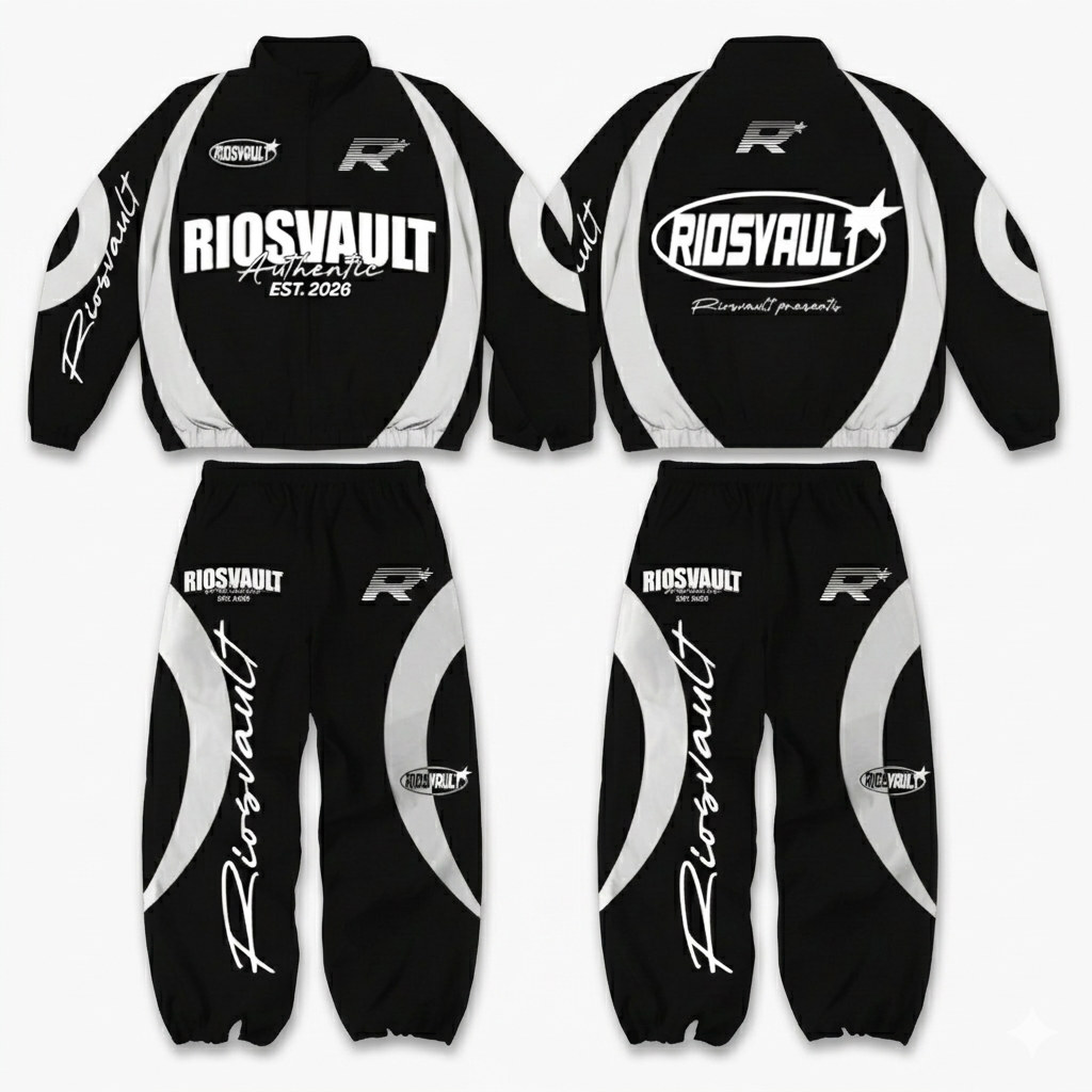 "WHAT THE " WIND BREAKER SET - BLACK