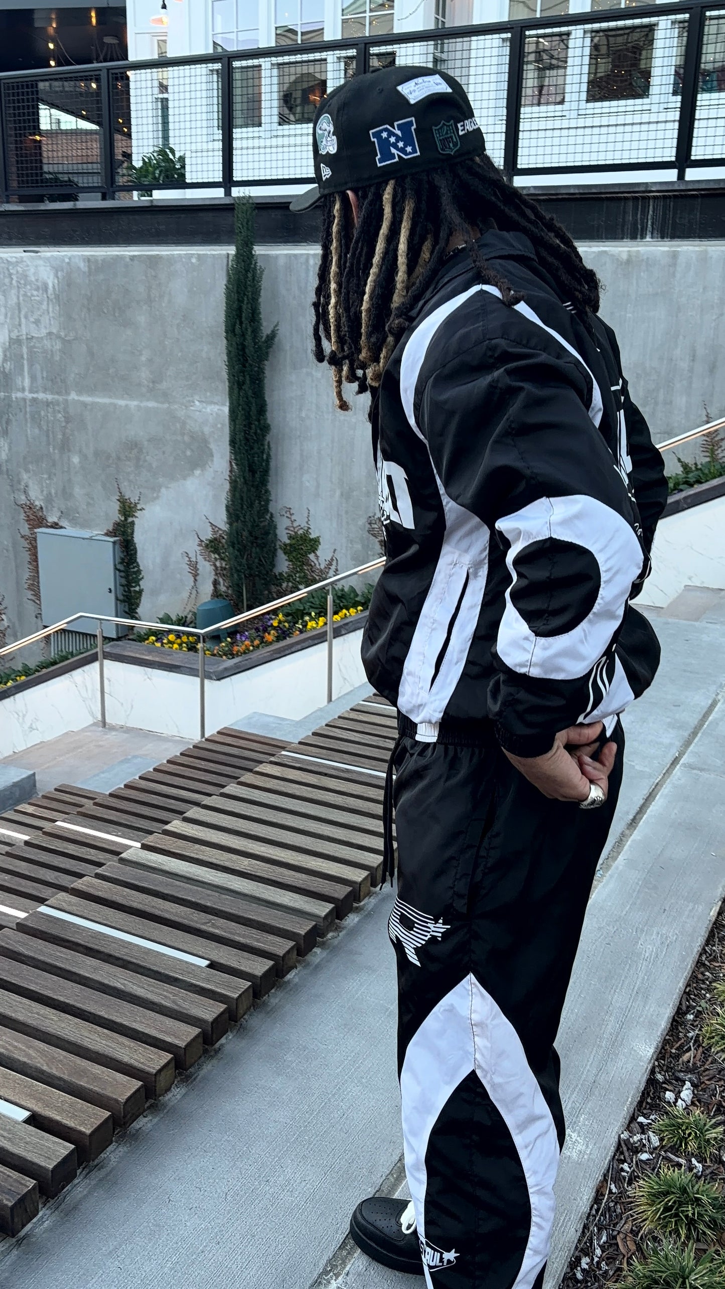 "WHAT THE " WIND BREAKER SET - BLACK